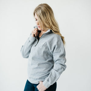 Quarter-Zip Sweatshirt Gray Unisex