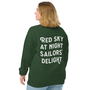 RED SKY AT NIGHT Unisex Organic Raglan Sweatshirt
