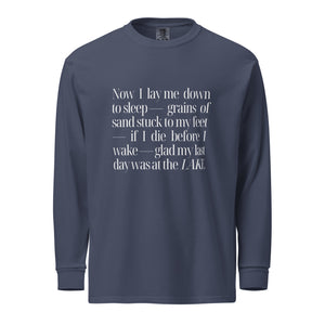 LAKE PRAYER Garment-dyed Heavyweight Long-sleeve Shirt