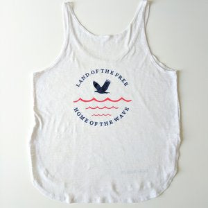 Ladies "Land of the Free, Home of the Wave" Tank