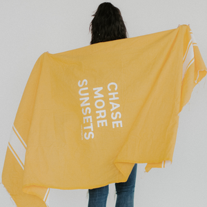 CHASE MORE SUNSETS by EKZO Beach Towel | 100% Cotton Towels