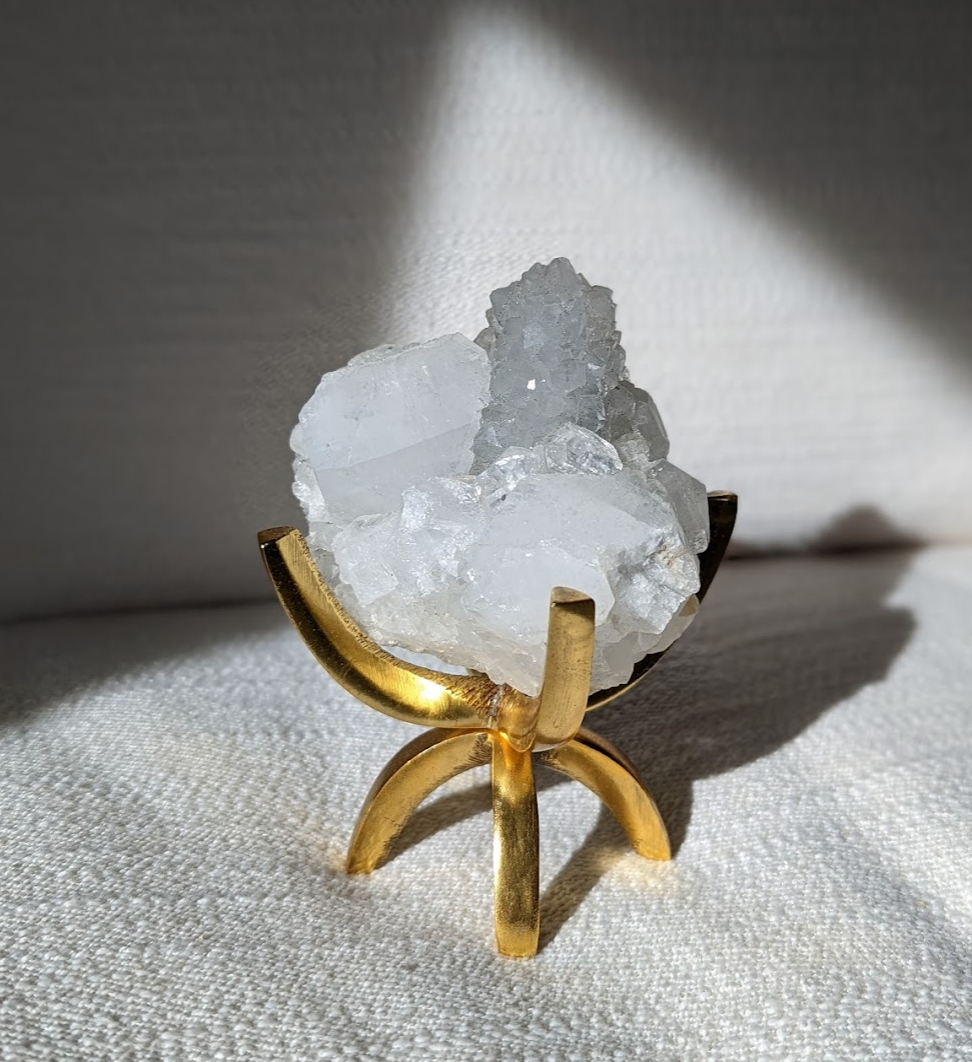 Apophyllite Crystal + Gold Stand