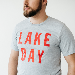 LAKE DAY Tee Red Text