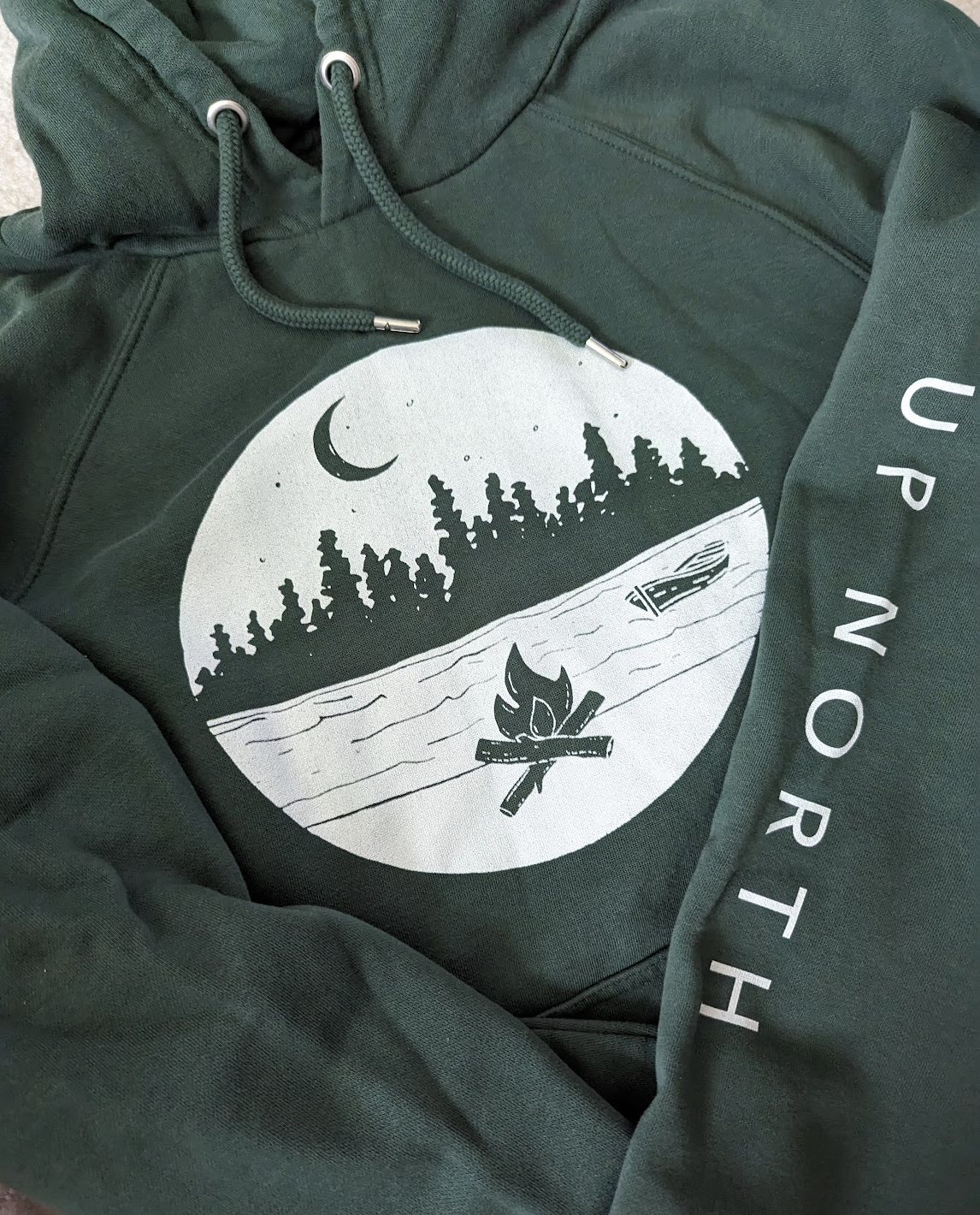 NORTHERLY VIBES + UP NORTH Unisex Eco Hoodie | Large, Pre-owned
