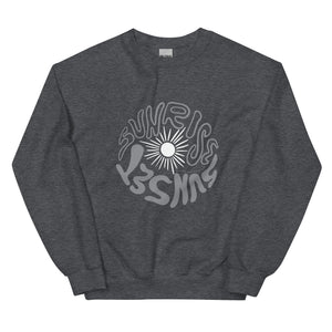 SUNRISE SUNSET Unisex Sweatshirt (gray/white design)